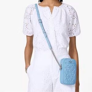 Kate Spade Flower Quilted Fabric Phone Crossbody